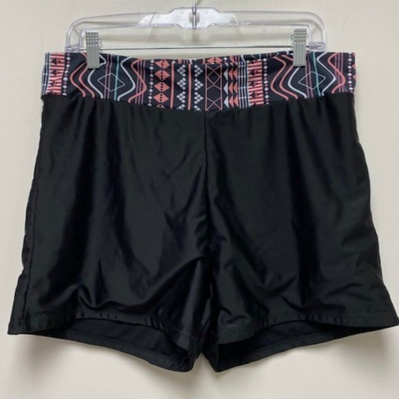 Shein Plus Size Geometric Print Ruched Tankini Top and Swim Shorts, size 3XL - Picture 6 of 11